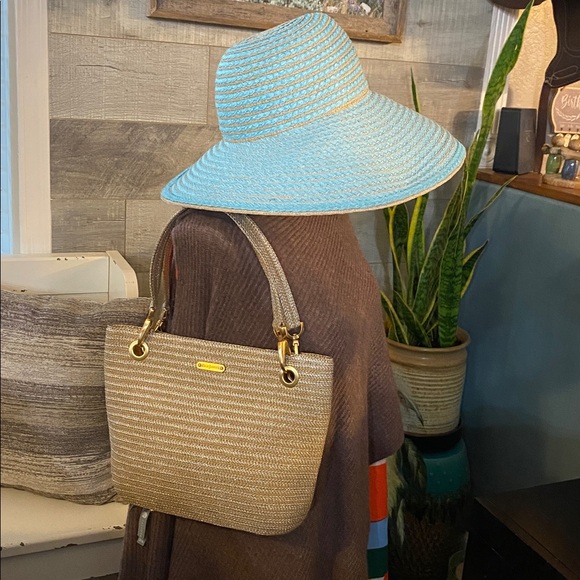 Eric Javits Metallic Tote Bag and Eric Javits squishy hat - Picture 2 of 14